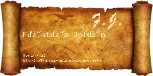 Füstös Jolán névjegykártya