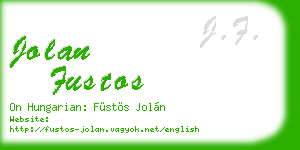 jolan fustos business card